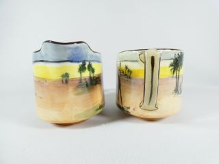Antique Art Deco Royal Doulton Desert Scenes Sugar Bowl Milk Cream Jug Set D3192 2