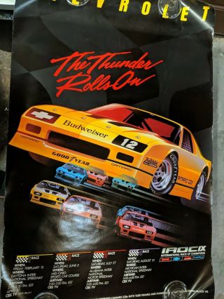 Vintage Nos 1985 Iroc Ix International Race Of Champions Poster 28 X 22