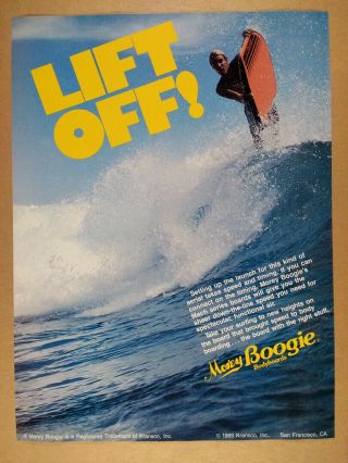 1985 Morey Mach 7 - 7 Boogie Bodyboard Vintage Print Ad
