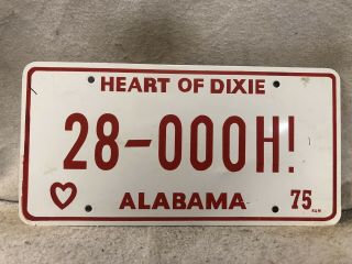 Rare Vintage 1975 Alabama License Plate Booster Alabama Auburn Score