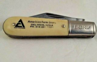 Vintage Barlow 2 Blade Allis - Chalmers Advertizing Knife