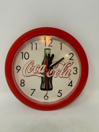 Vintage Plastic Coca Cola Wall Clock 9”