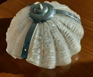 Art Deco Odeon Clam Shell Ceiling Light & Attachments