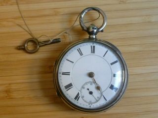 Antique Silver Pocket Watch Key Wind By E Wise Manchester Chester 1907 Case