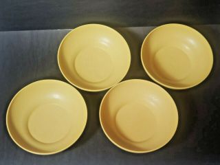 Vintage Tupperware Set Of 4 Salad Cereal Bowls 890 Harvest Gold Yellow Classics