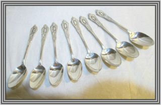 WALLACE 1940s Sterling ROSEPOINT - SET OF 8 - 4 