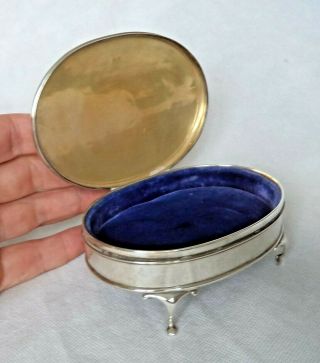 Elegant George V 1915 Solid Silver Jewellery Box On Cabriole Legs