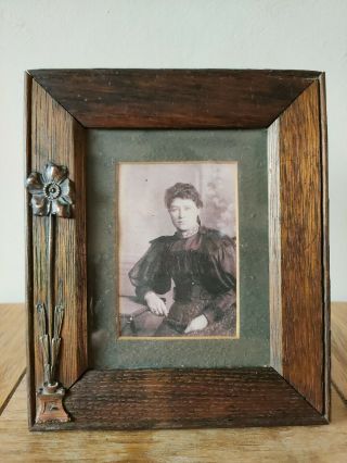 Antique Arts And Crafts Movement Wooden Photo Frame