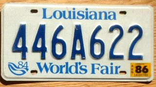 1986 Louisiana License Plate Number Tag World’s Fair - $2.  99 Start
