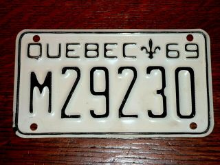 1969 Quebec Motorcycle License Plate M - 29230