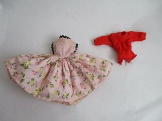 Vtg Ideal Red Knit Top/cotton Doll Dress - Lmr Little Miss Revlon - Crown Princess