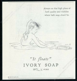 1927 Ivory Soap Boy In Bath Tub Dorothy Hope Smith Art Vintage Print Ad 3