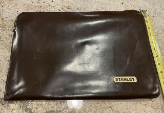 Vtg Stanley Sales Leather Velise,  Sleeve,  Briefcase,  1980’s Will Hold Laptop