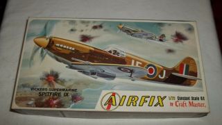 Vintage Airfix Vickers Marine Spitfire Ix,  1/72 Scale Airplane Model Kit