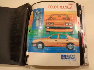 Sherwin Williams Automotive Finishers Paint Chart Color Chip Guide Book 1980’s