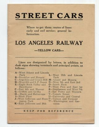 Vintage Los Angeles Street Cars Schedules & Routes