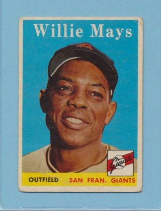 1958 Topps Willie Mays 5 Hof San Francisco Giants Vg Color & Centering