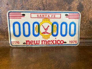 Mexico 1976 Bicentennial Prototype Sample License Plate Roadrunner Santa Fe