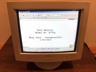 Dell Vintage 16” Computer Monitor Model E770s 90s Crt Retro1