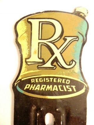 vintage enameled metal Pharmacist 