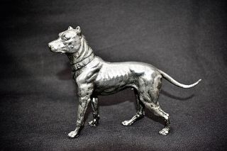 Wmf Art Nouveau Silver Plated Mastiff / Great Dane Dog Figure,  Hallmarked Early