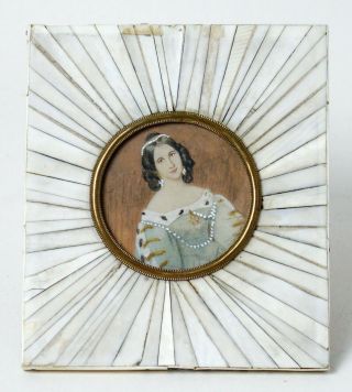 Fine Antique 19th Century Portrait Miniature Of A Lady 2