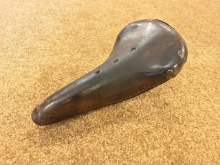 Vintage BROOKS B15 Champion Narrow Leather Bicycle Saddle Seat - 1970s,  As - Is 2