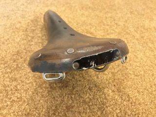 Vintage BROOKS B15 Champion Narrow Leather Bicycle Saddle Seat - 1970s,  As - Is 3