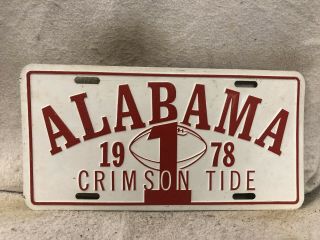 Alabama 1978 Crimson Tide License Plate