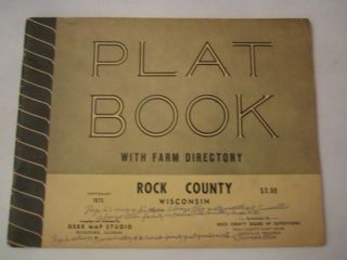 1973 Plat Book With Farm Directory - Rock County,  Wisconsin - 33 Pages Tub Mmmm1