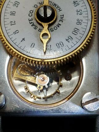 Antique Collectible Mosler Bank Safe Vault Time Lock,  Clock No Key