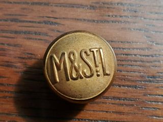 Vintage M & St L Minneapolis St Louis Railway Railroad Brass Button Cover