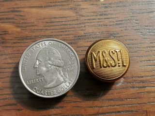 Vintage M & ST L MINNEAPOLIS ST LOUIS Railway Railroad BRASS Button Cover 3