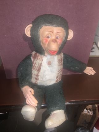 Vintage Stuffed Monkey With Rubber Face