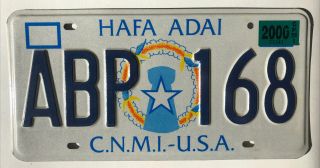 2000 Cnmi Northern Mariana Islands License Plate Abp 168 Saipan