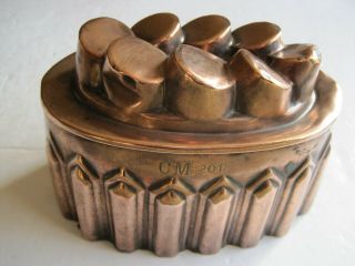 Antique Victorian Copper Penny Top Jelly Mould Cm201 1/2 1