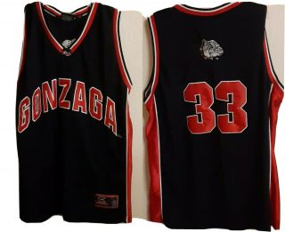 Rare Gonzaga Bulldogs 33 Ncaa Jersey Basketball Men’s Xl 50 X 30 Sewn Vintage
