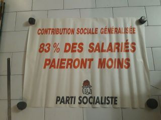 Affiche Vintage.  Parti Socialiste.  Contribution Sociale GÉnÉralisÉe