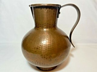 Vintage Hand Hammered Copper Water Pitcher By Zint,  Handarbeit Germany