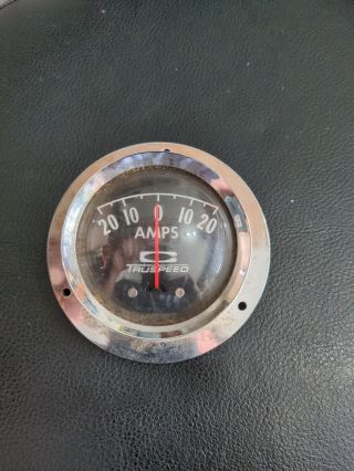 Vintage Truspeed Amps Gauge With Domed Glass Lens Amperes Volt Meter