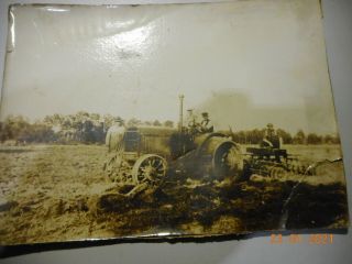 Foto Antik Vintage Landwirtschaft Traktor Mit Pflug Vor 1945 Ungerahmt