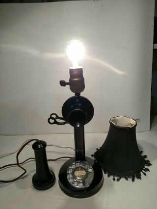 Antique Kellogg Western Electric Candlestick Phone Lamp -