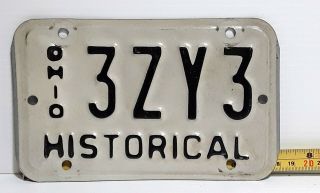 Ohio - 1980s Vintage Historical / Antique Motorcycle License Plate,  Type 2