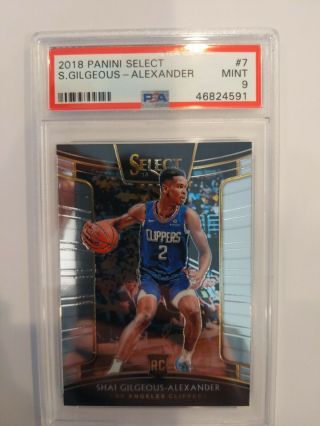 2018 - 19 Panini Select 7 Shai Gilgeous - Alexander Clippers Rc Rookie Psa 9