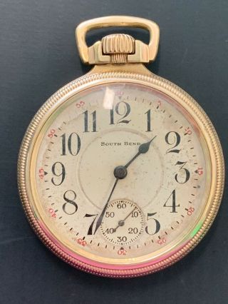 Antique South Bend 19 Jewels Gold Filled Pocket Watch