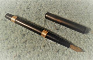 Antique Waterman Ideal 13 Hard Rubber Gold Bands Fountain Pen Eye Dropper Nib 3 2