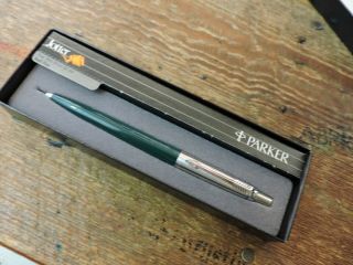 Vintage Green Stainless Steel Brass Threads Parker Jotter Ballpoint Pen England