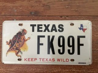 Keep Texas Wild Passenger License Plate Toad Fk99f