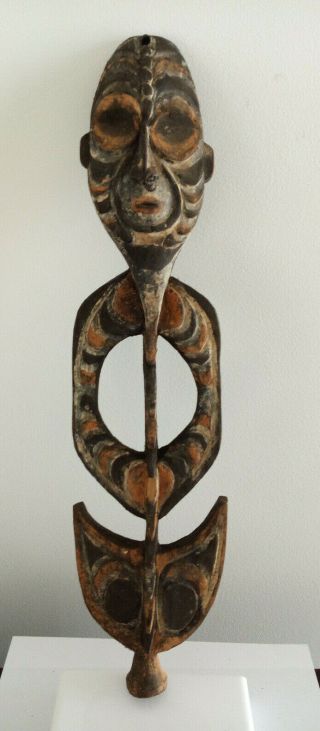 Tribal Papua Guinea Wooden Carved Spirit Hook Statue Carving