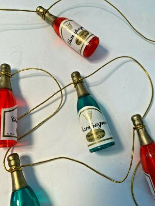 Vintage Set Of 2 Champagne Bottle Garland Years Miniature Decor Centerpiece